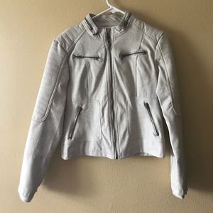 Cream leather jacket